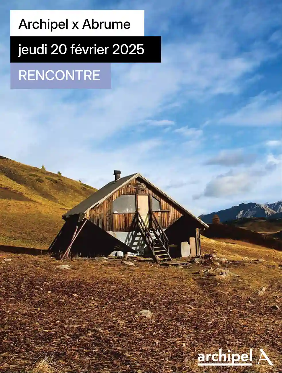 Affiche de la rencontre Abrume à Archipel, Maison de l’architecture de Lyon